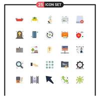 Group of 25 Flat Colors Signs and Symbols for drive computers search photos design Editable Vector Design Elements