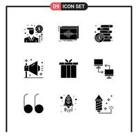 Set of 9 Modern UI Icons Symbols Signs for accessories seo finance optimization business Editable Vector Design Elements