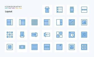 paquete de iconos azules de 25 diseños vector