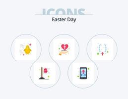 Easter Flat Icon Pack 5 Icon Design. necklace. christian. baby. celebration. hand vector