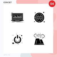 4 Creative Icons Modern Signs and Symbols of data off monitoring health care power Editable Vector Design Elements