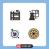 4 iconos creativos signos y símbolos modernos de comida casera ajedrez flecha limón elementos de diseño vectorial editables vector