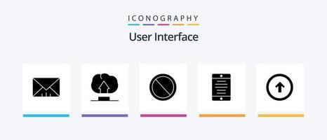 paquete de iconos de glifo 5 de interfaz de usuario que incluye interfaz de usuario. botón. prohibido. flecha. teléfono inteligente diseño de iconos creativos vector