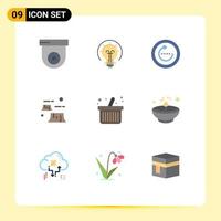 Set of 9 Modern UI Icons Symbols Signs for cart destruction refresh deforestation factory Editable Vector Design Elements