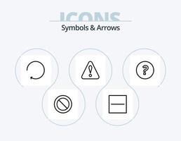 símbolos y flechas línea icon pack 5 diseño de iconos. . girar. . octágono vector