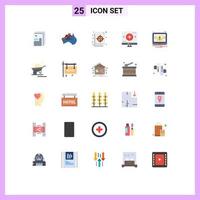 25 User Interface Flat Color Pack of modern Signs and Symbols of magnifier find flag computer target Editable Vector Design Elements