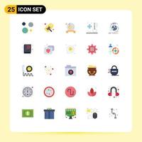 Pack of 25 Modern Flat Colors Signs and Symbols for Web Print Media such as temperature low tag holiday play Editable Vector Design Elements