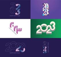 gran conjunto de 2023 feliz año nuevo diseño de texto de logotipo plantilla de diseño de número 2023 vector