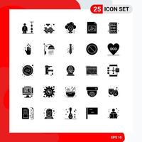 25 User Interface Solid Glyph Pack of modern Signs and Symbols of abacus file solving document map Editable Vector Design Elements