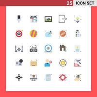 Pictogram Set of 25 Simple Flat Colors of open finance hobby calculator accounting Editable Vector Design Elements