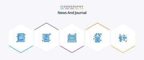 News 25 Blue icon pack including . speaker. news. megaphone. speech vector