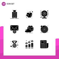 Stock Vector Icon Pack of 9 Line Signs and Symbols for idea brainstorming camera star mail Editable Vector Design Elements