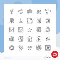 conjunto de 25 iconos de interfaz de usuario modernos signos de símbolos para elementos de diseño de vector editables de efectivo de interfaz de finanzas de patrón