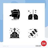 User Interface Solid Glyph Pack of modern Signs and Symbols of human medical user health chapel Editable Vector Design Elements