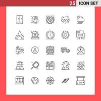 Universal Icon Symbols Group of 25 Modern Lines of weather cloud homosexuality education school Editable Vector Design Elements