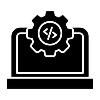 Solid design icon of programming development vector