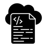 icono de diseño de moda del archivo de codificación en la nube vector