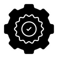 Editable design icon of gear vector