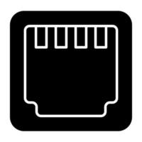 icono de descarga premium del puerto ethernet vector