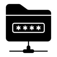 Modern download icon of folder password vector