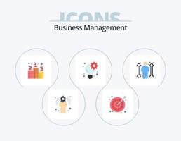 paquete de iconos planos de gestión empresarial 5 diseño de iconos. oportunidad. carrera profesional. rango. oportunidad de negocio. empresario vector