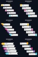 plantilla de diapositiva de presentación del paquete de infografías vectoriales 6 diagramas de ciclo de 5 pasos y líneas de tiempo vector