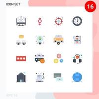 16 User Interface Flat Color Pack of modern Signs and Symbols of sync backup focus technology electronics Editable Pack of Creative Vector Design Elements