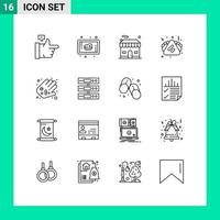 Pictogram Set of 16 Simple Outlines of pills medicine real hand junk food Editable Vector Design Elements