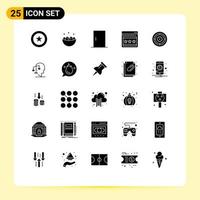 Set of 25 Commercial Solid Glyphs pack for spring webpage nest web home appliances Editable Vector Design Elements