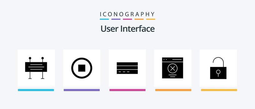 paquete de iconos de glifo 5 de interfaz de usuario que incluye mensaje. error. negocio. comunicación. interfaz. diseño de iconos creativos vector