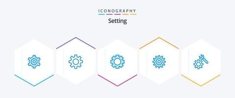 Setting 25 Blue icon pack including . wheel. vector