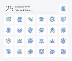 Science 25 Blue Color icon pack including time. stop. meteor. pause. laurel vector