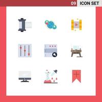 Modern Set of 9 Flat Colors and symbols such as living server global search tools Editable Vector Design Elements