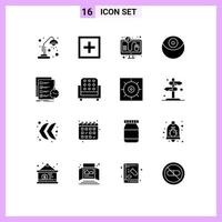 Set of 16 Modern UI Icons Symbols Signs for task star wars support planet online payment Editable Vector Design Elements