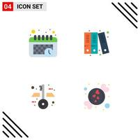 Modern Set of 4 Flat Icons and symbols such as calendar candy archive architecture romantic Editable Vector Design Elements