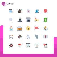 Group of 25 Flat Colors Signs and Symbols for target archery file world seo Editable Vector Design Elements