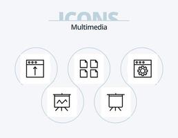 Multimedia Line Icon Pack 5 Icon Design. . file. edit. document. zip vector