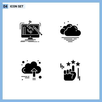 Mobile Interface Solid Glyph Set of Pictograms of engineering business workshop warm growth Editable Vector Design Elements