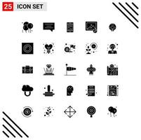 User Interface Pack of 25 Basic Solid Glyphs of user photo computer image mobile Editable Vector Design Elements