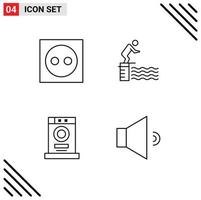 4 iconos creativos signos y símbolos modernos de los elementos de diseño vectorial editables del secador de salto ligero deportivo de apartamento vector