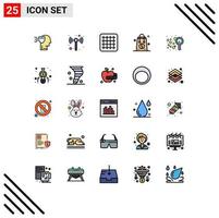 paquete de iconos vectoriales de stock de 25 signos y símbolos de línea para el diseño de pompas de jabón elementos de diseño vectorial editables de compras por soplado vector