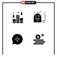 4 Creative Icons Modern Signs and Symbols of finance new ghost fun budget Editable Vector Design Elements