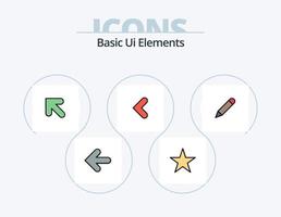 Basic Ui Elements Line Filled Icon Pack 5 Icon Design. right. cross. arrow. close. delete vector