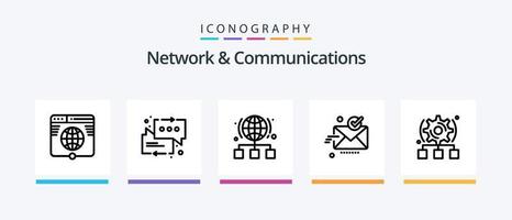 Network And Communications Line 5 Icon Pack Including support. chat. music. messaging. message. Creative Icons Design vector