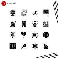 16 Creative Icons Modern Signs and Symbols of fashion cap arrows accessories picture Editable Vector Design Elements