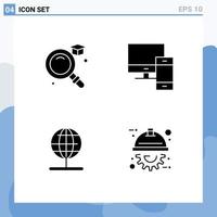 4 Creative Icons Modern Signs and Symbols of education navigation computer pc world Editable Vector Design Elements