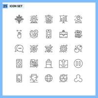 25 Creative Icons Modern Signs and Symbols of woman chart percent business halloween Editable Vector Design Elements