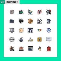 Universal Icon Symbols Group of 25 Modern Filled line Flat Colors of security caution tax alert smartphone Editable Vector Design Elements