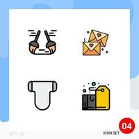 User Interface Pack of 4 Basic Filledline Flat Colors of broom briefs sweep glasses pampers Editable Vector Design Elements