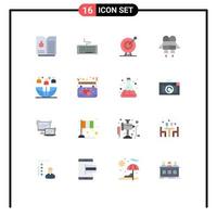 Universal Icon Symbols Group of 16 Modern Flat Colors of outsourcing international achievement global jetpack Editable Pack of Creative Vector Design Elements